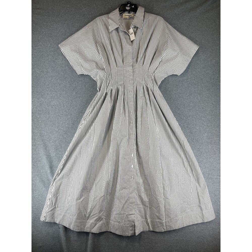 Anthropologie White and Black Striped Maxi Dress
